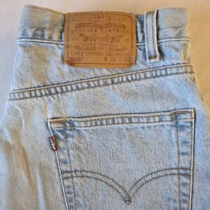 Vintage Y2K Levi's 505 Men Jean Shorts Light Blue Regular Fit Jorts Size 36 (34)